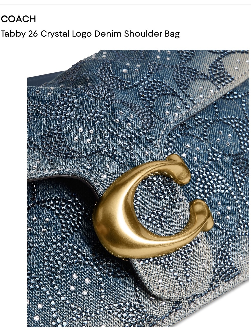 Coach Tabby 26 Crystal Logo Denim